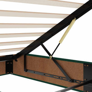 Ottoman sängram med madrass mörkgrön 100x200 cm sammet