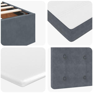 Ottoman sängram med madrass mörkgrå 140x190 cm sammet