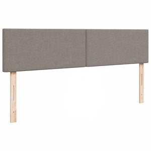 Ottomansk säng med madrass och LED-lampor taupe 180x200cm tyg