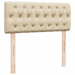 Ottomansk säng med madrass & LED-lampor gräddvit 120x190cm tyg