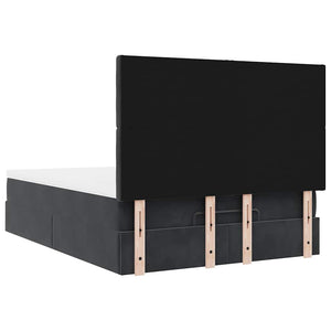 Ottoman sängram med madrasser svart 140x200 cm sammet