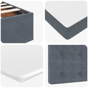 Ottoman sängram med madrasser mörkgrå 180x200 cm sammet