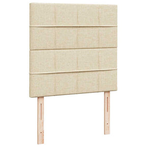 Ottoman sängram med madrass gräddvit 100x200 cm tyg