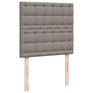 Ottomansk säng med madrass och LED-lampor taupe 90x200 cm tyg