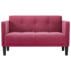 Loveseat soffa vinröd 111 cm sammet