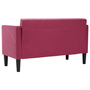 Loveseat soffa vinröd 111 cm sammet