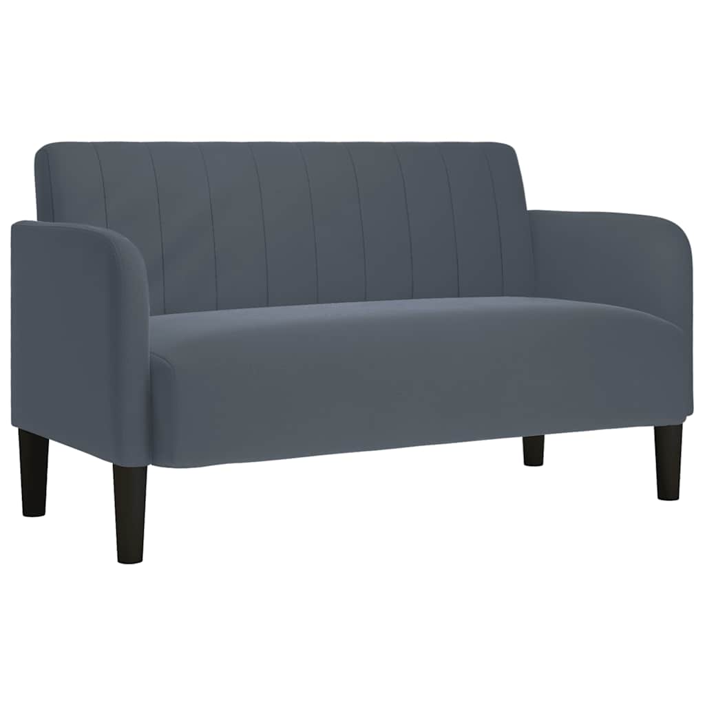 Loveseat soffa mörkgrå 109 cm sammet