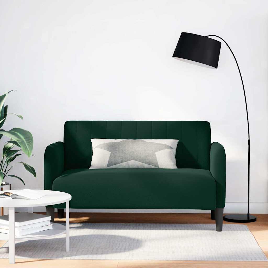 Loveseat soffa mörkgrön 109 cm sammet