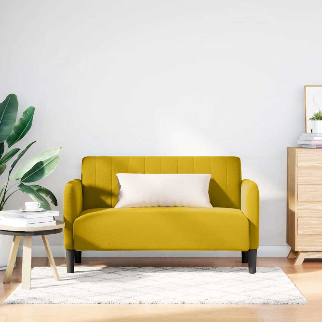 Loveseat soffa gul 109 cm sammet
