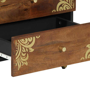 Nattduksbord Honung brun 50 x 33 x 62 cm Massivt mangoträ