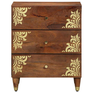 Nattduksbord Honung brun 50 x 33 x 62 cm Massivt mangoträ