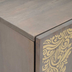 Diskbänksskåp med lagring Grå 62 x 33 x 58 cm Massivt mangoträ