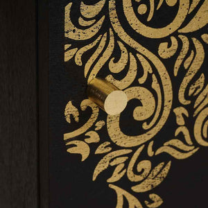 Sängbord med Dörr Svart 40 x 33 x 46 cm Massivt mangoträ