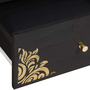 TV-skåp med låda Svart 105 x 33 x 46 cm Massivt mangoträ