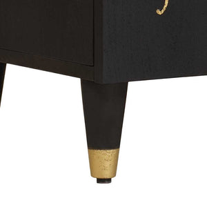 TV-skåp med låda Svart 105 x 33 x 46 cm Massivt mangoträ