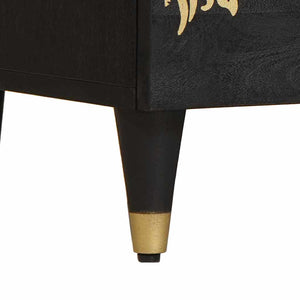 TV-skåp med låda Svart 100 x 33 x 46 cm Massivt mangoträ