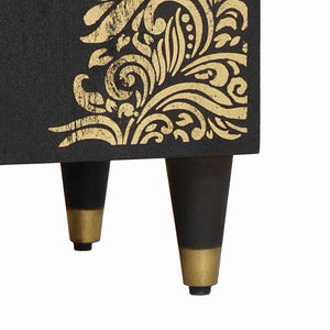 Diskbänksskåp med dörr Svart 62 x 33 x 58 cm Massivt mangoträ