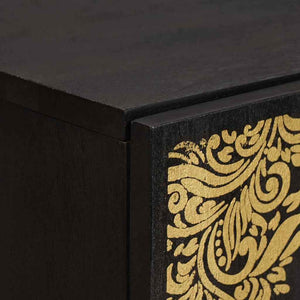 Skåp med hylla med dörr Svart 40 x 33 x 110 cm Massivt mangoträ