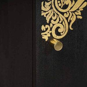 Skåp med hylla med dörr Svart 40 x 33 x 110 cm Massivt mangoträ