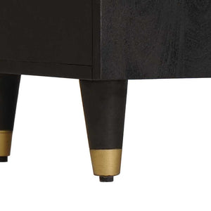 Skåp med hylla med dörr Svart 40 x 33 x 110 cm Massivt mangoträ