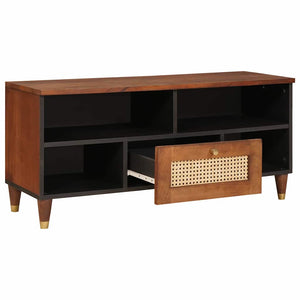 TV-skåp med låda Brun 100 x 33,5 x 46 cm Massivt mangoträ
