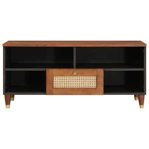 TV-skåp med låda Brun 100 x 33,5 x 46 cm Massivt mangoträ