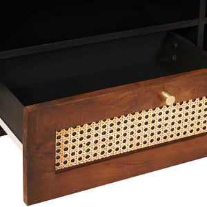 TV-skåp med låda Brun 80 x 33,5 x 46 cm Massivt mangoträ