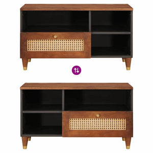 TV-skåp med låda Brun 80 x 33,5 x 46 cm Massivt mangoträ