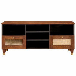 TV-skåp med låda Brun 100 x 33,5 x 46 cm Massivt mangoträ