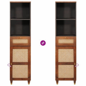 Sideboard med låda Brun 38 x 33,5 x 160 cm Massivt mangoträ