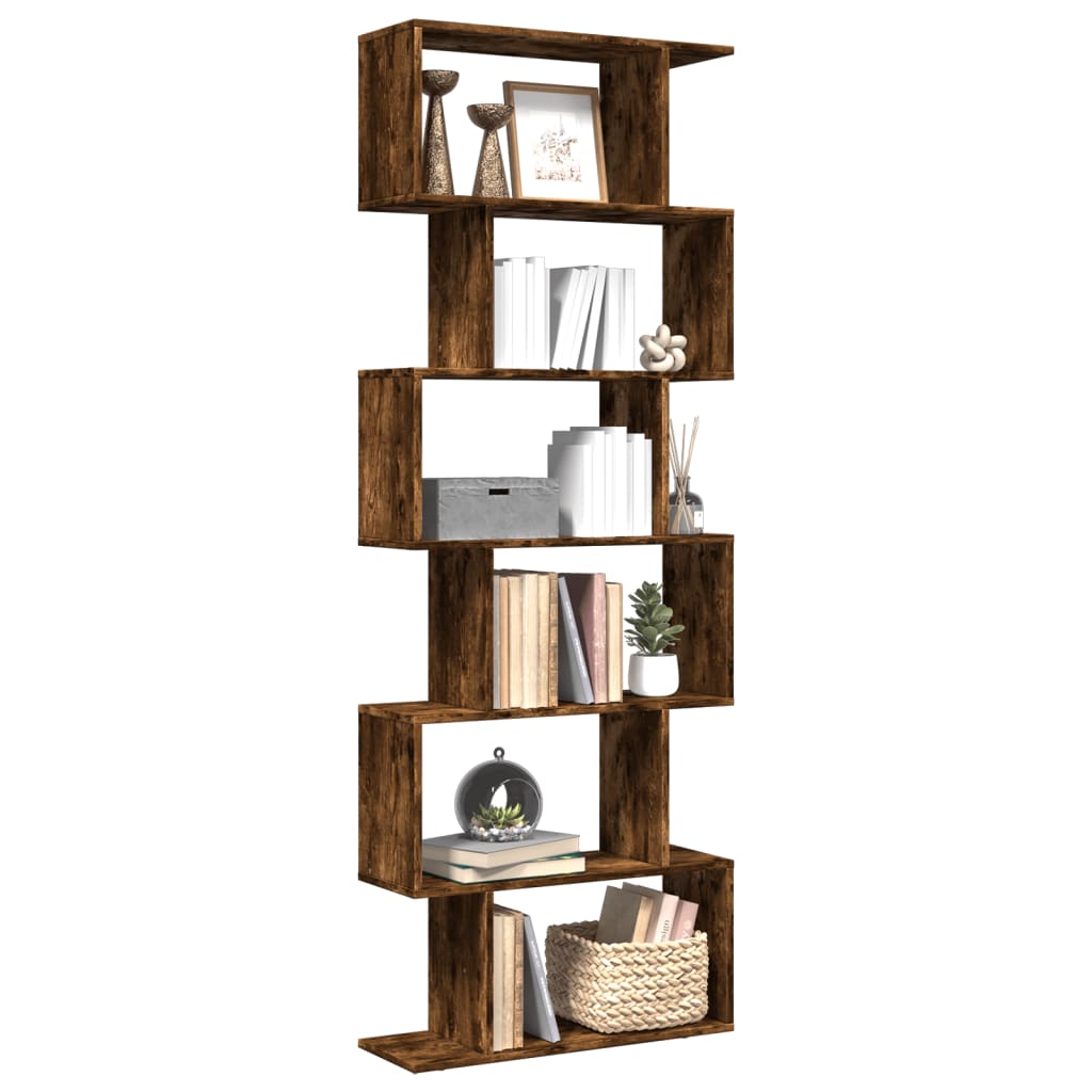 Bokhylla/Rumsavdelare 6 hyllplan 70x24x193 cm konstruerat trä
