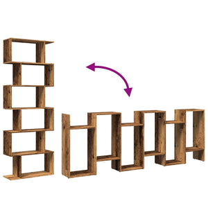 Bokhylla/Rumsavdelare 6 hyllor 70x24x193 cm konstruerat trä