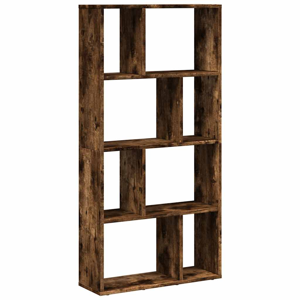 Bokhylla rökfärgad ek 60x20x120,5 cm konstruerat trä