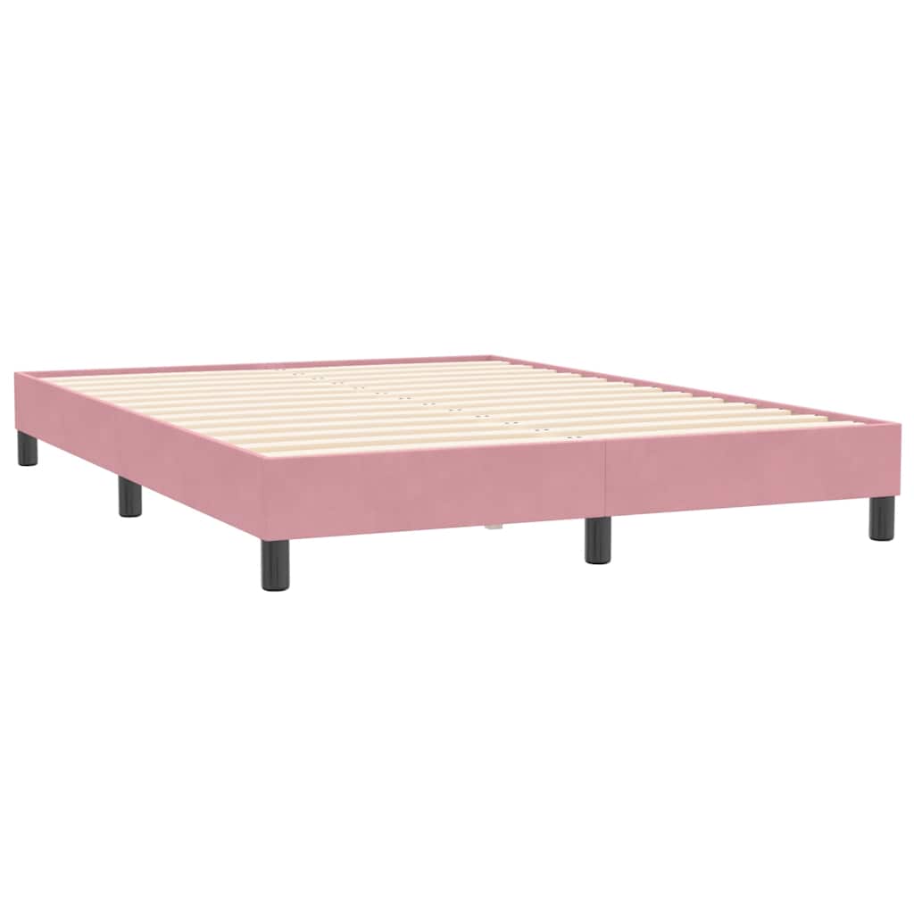 Sängram utan madrass rosa 160x210 cm sammet