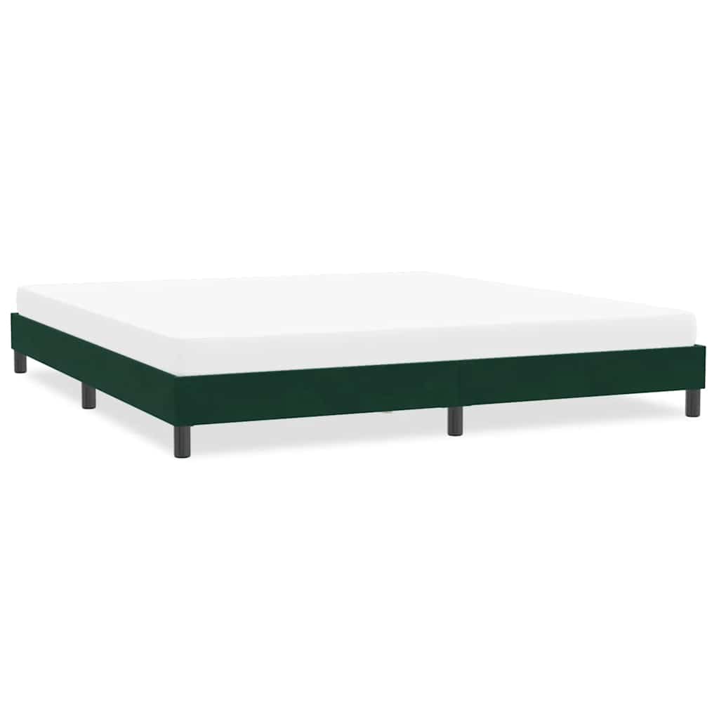 Sängram utan madrass mörkgrön 200x210 cm sammet