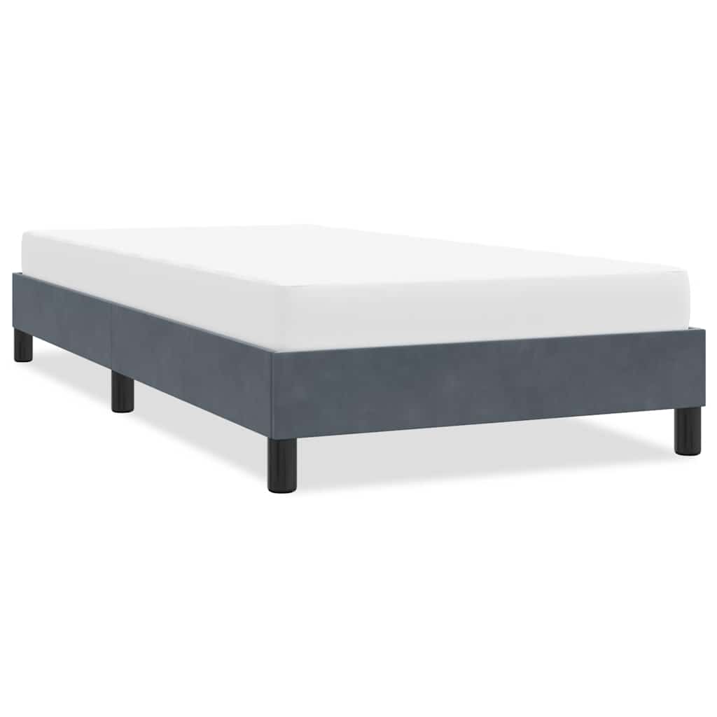 Sängram utan madrass mörkgrå 90x220 cm sammet