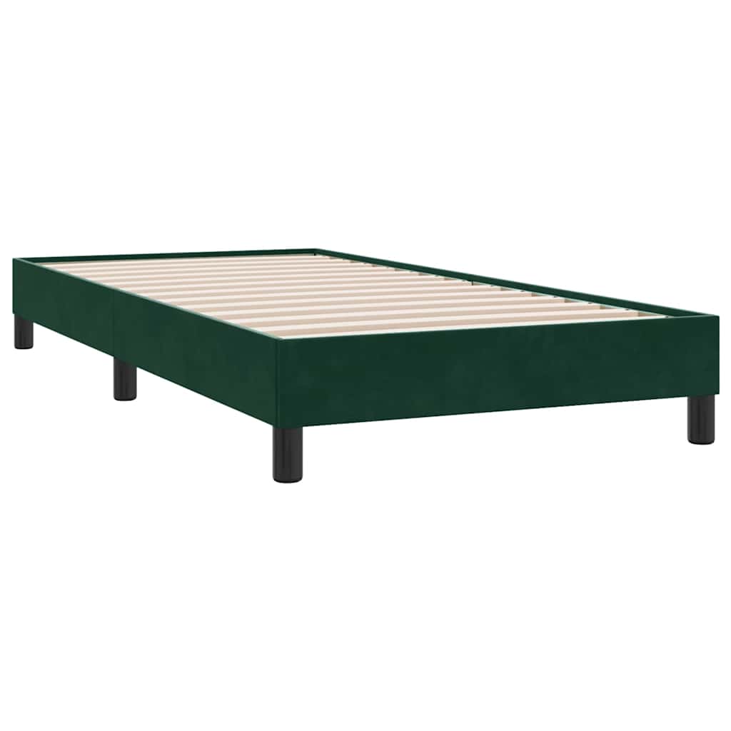 Sängram utan madrass mörkgrön 100x220 cm sammet