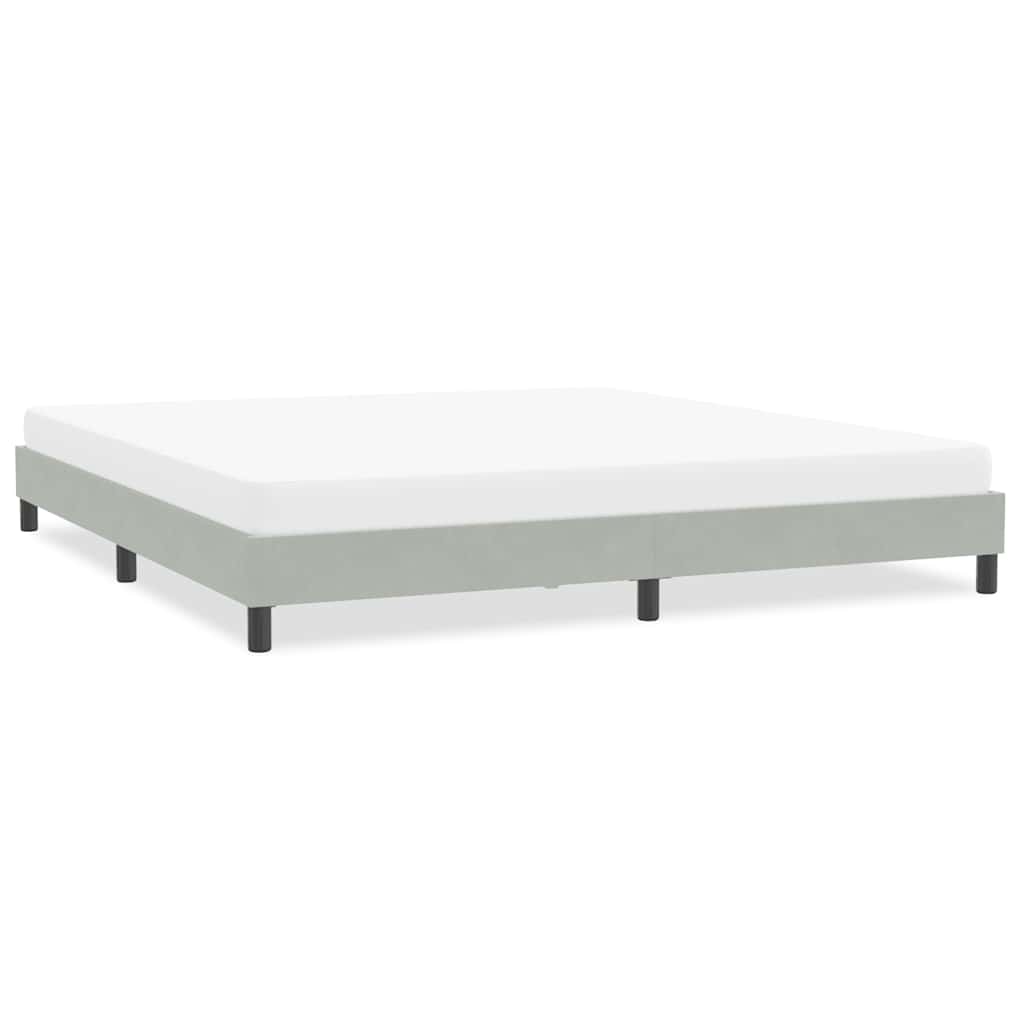 Sängram utan madrass ljusgrå 200x220 cm sammet