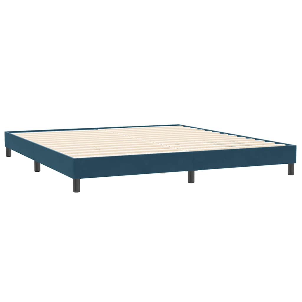 Sängram utan madrass mörkblå 200x220 cm sammet