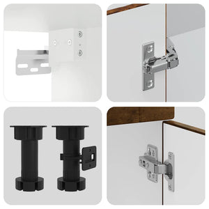 Köksskåpsset Porto 11 delar rökfärgad ek konstruerat trä