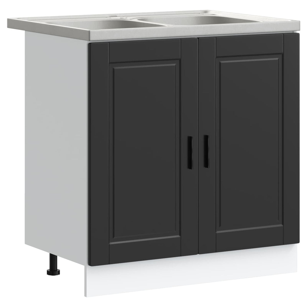 Diskbänksskåp Porto 2 st Svart 80 x 46 x 81,5 cm