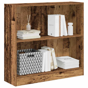 Bokhylla åldrat trä 80x24x76 cm konstruerat trä