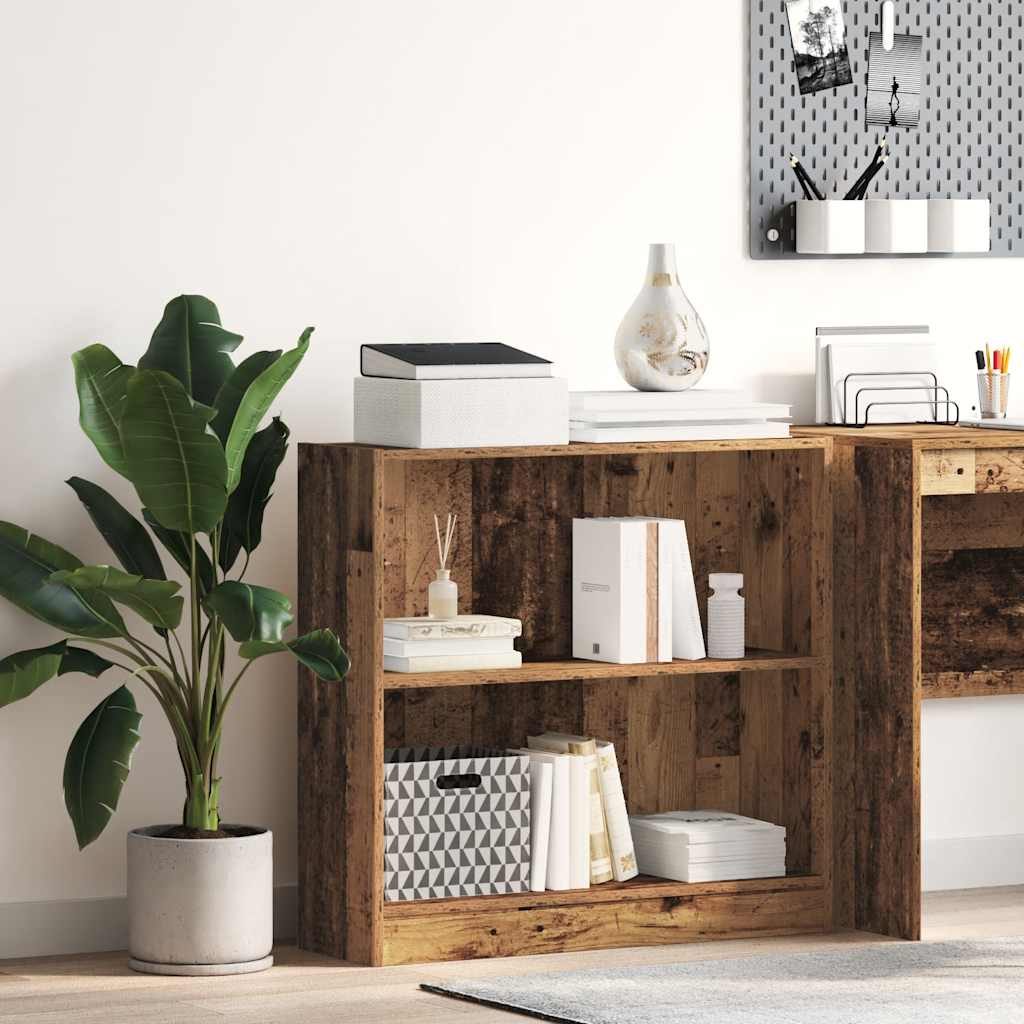 Bokhylla åldrat trä 80x24x76 cm konstruerat trä