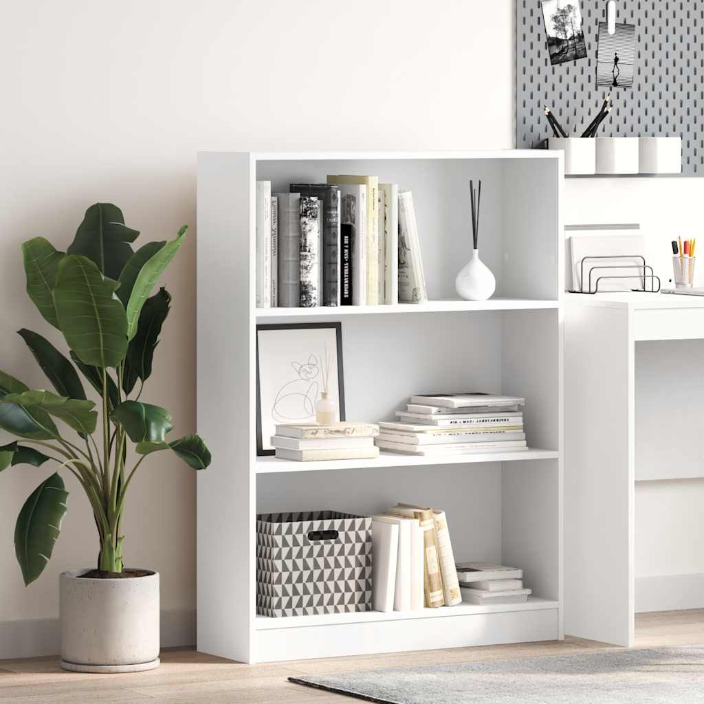 Bokhylla vit 80x24x109 cm konstruerat trä