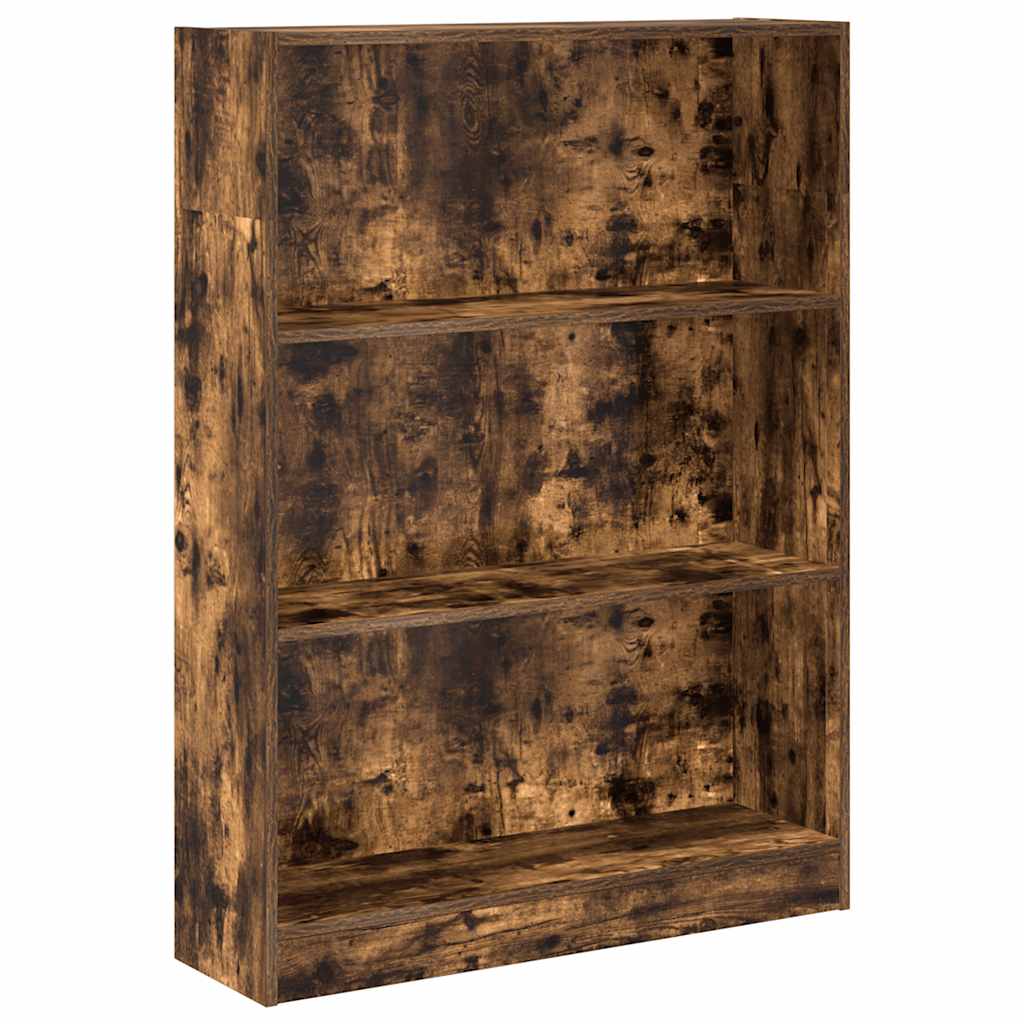 Bokhylla rökfärgad ek 80x24x109 cm konstruerat trä