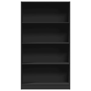 Bokhylla svart 80x24x143 cm konstruerat trä