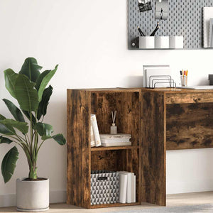 Bokhylla rökfärgad ek 40x30x77 cm konstruerat trä