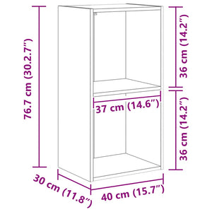 Bokhylla ek 40x30x77 cm konstruerat trä