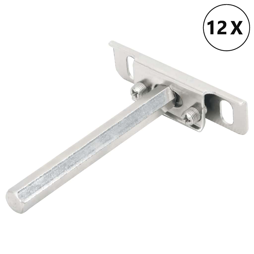 Konsoler för flytande hyllplan 12st osynlig Ø12x100 mm kolstål