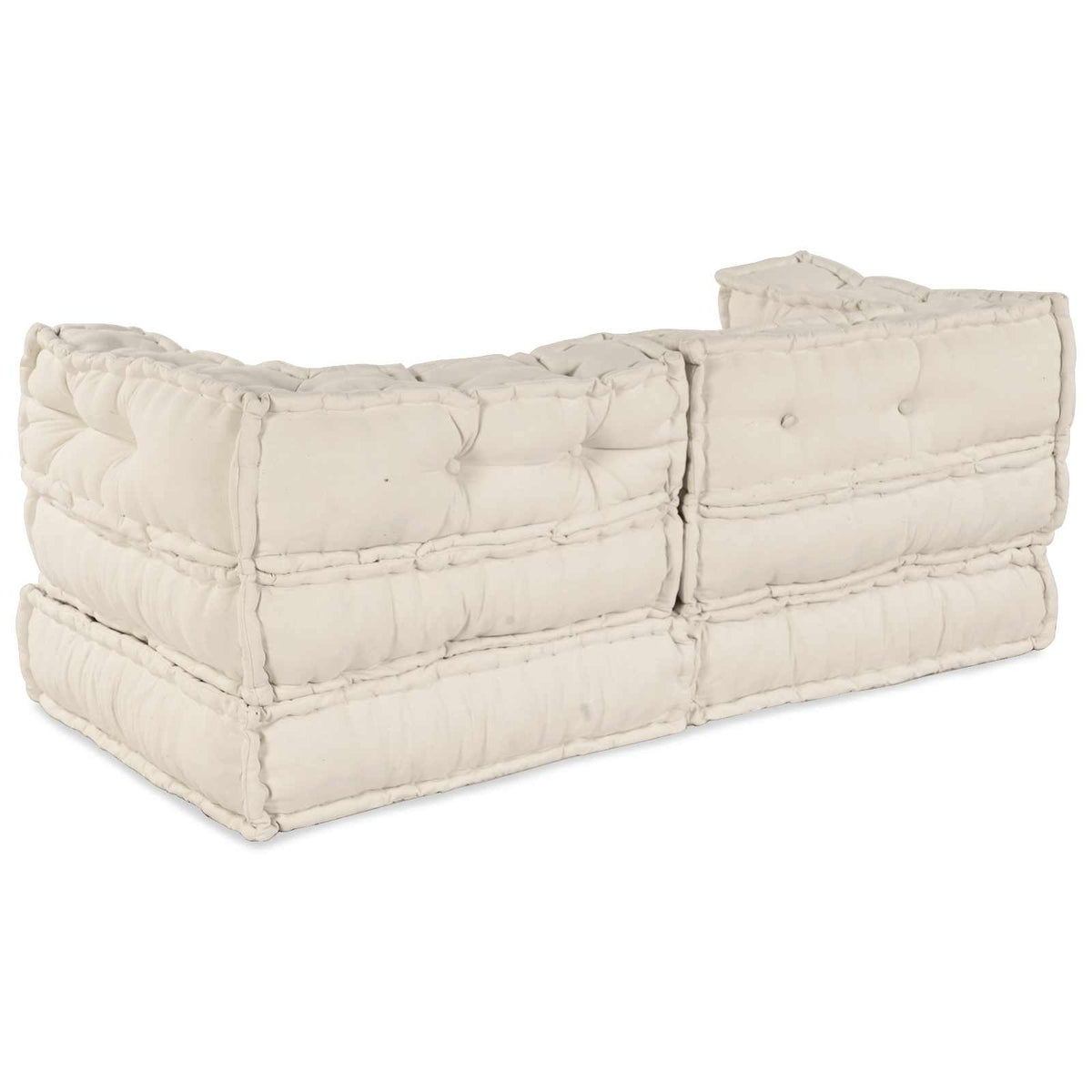 Modulsofa enhet 2 st Tyg Gräddvit 140 x 70 x 56 cm